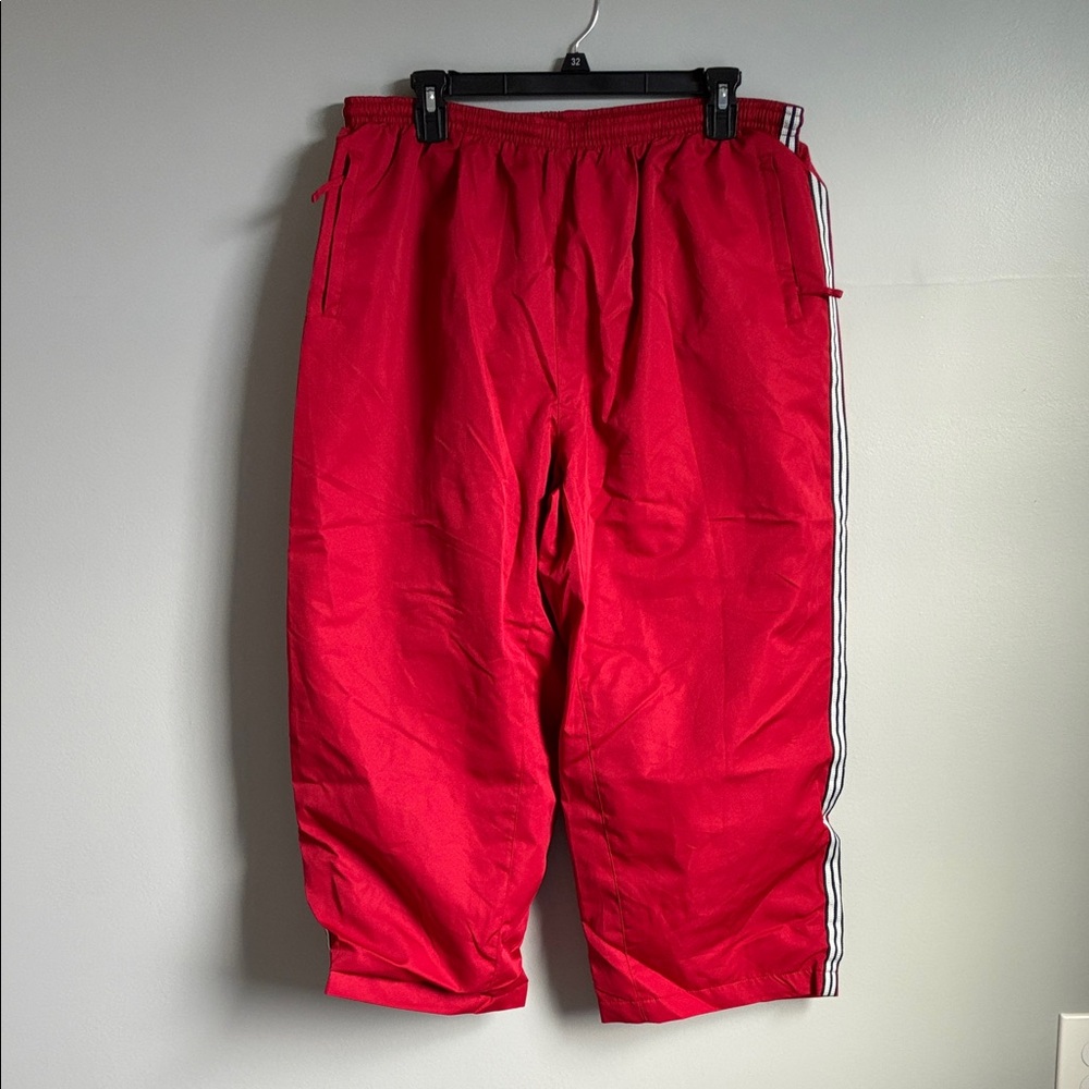 Prospirit Red Track Pants with White And Blue Stripes